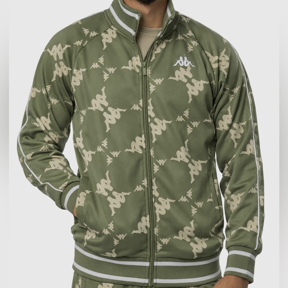 Kappa Olive Green Track Logo Jacket Size Small